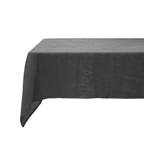 Bambury Home Decor Tableware Linen Tablecloth 150x275cm Charcoal Woven