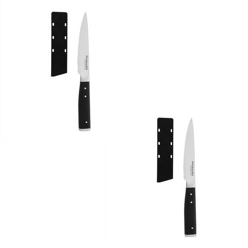 2PK KitchenAid Metal Utility Knife w/ Sheath Cover Kitchen Cutlery 11cm