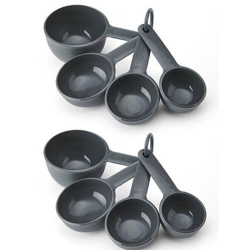 2x 4pc Kitchen Aid Measuring Cups Cooking Utensil Charcoal Grey
