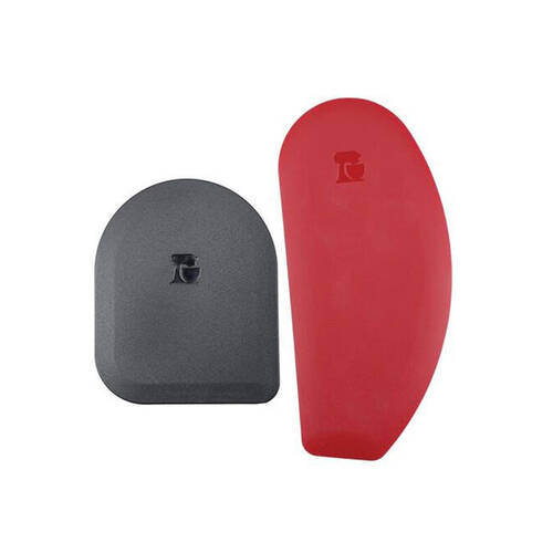 2pc KitchenAid Curved Edge Silicone Bowl & Pot Scapper Set Red and Black
