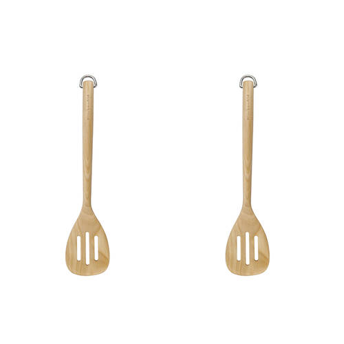 2PK KitchenAid Birchwood Slotted Turner Wooden Kitchen Utensil Cooking Tool