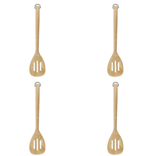 4PK KitchenAid Birchwood Slotted Turner Wooden Kitchen Utensil Cooking Tool