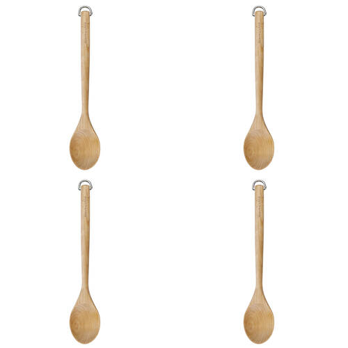 4PK KitchenAid Birchwood Cooking Spoon Durable Natural Wooden Kitchen Utensil