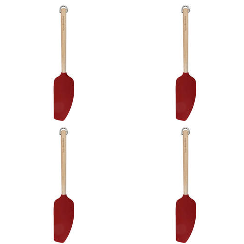 4PK KitchenAid Birchwood Handle Mixer Spatula Silicon Cooking Utensil Empire Red