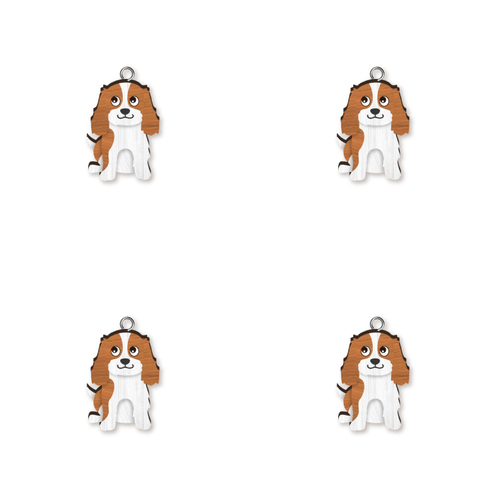 4pc Cavalier Wooden Key Ring Pendant Hanging Accessory