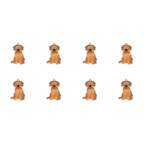 8pc French Mastiff Wooden Key Ring Pendant Hanging Accessory