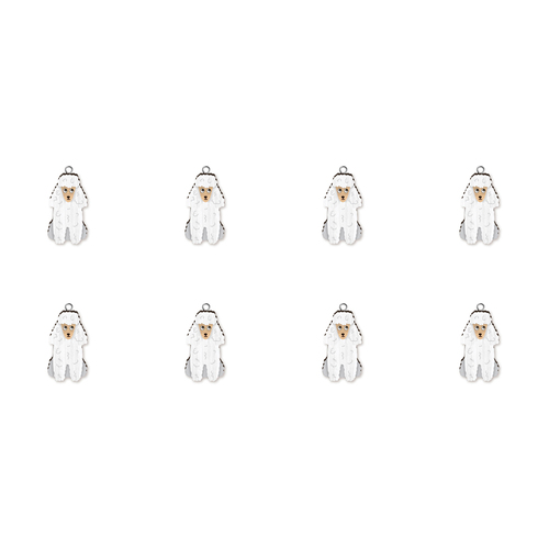 8pc Poodle Wooden Key Ring Pendant Hanging Accessory