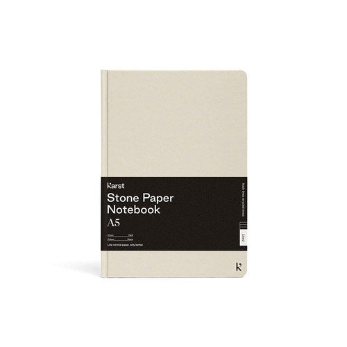 Karst 144-Sheets A5 Stone Paper Hard Cover Dot Grid Notebook Stone
