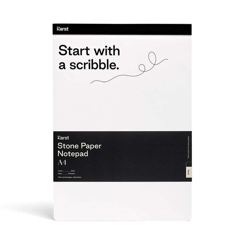 Karst 50-Sheets A4 Stone Paper Plain Notepad Writing Pad Black