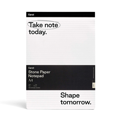 Karst 50-Sheets A4 Stone Paper Ruled Notepad Writing Pad Black