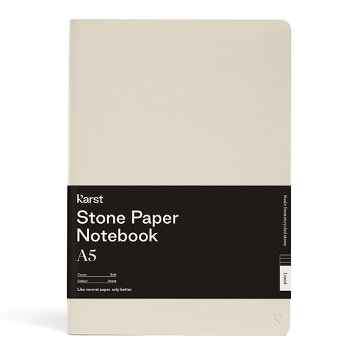 Karst Soft Cover A5 Notebook Dot Grid 100gsm Paper - Stone