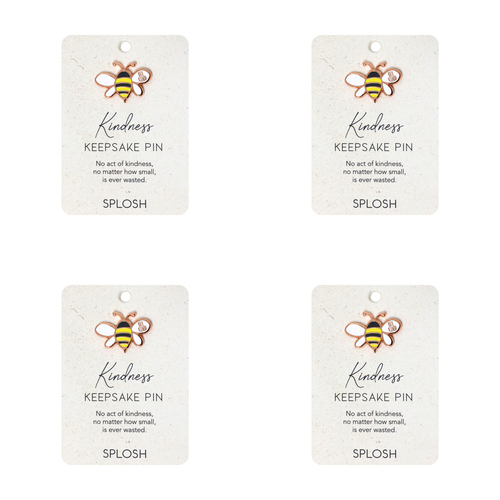 4PK Splosh Enamel Kindness Bee Keepsake Pin Brooch 7.5cm11cm