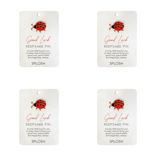 4PK Splosh Enamel Good Luck Little Bug Keepsake Pin Brooch 7.5x11cm