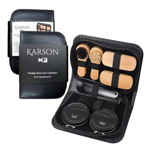8pc NF Living Karson ShoeShine Kit 20x14 Shoeshine Premium Polish Shoe Care