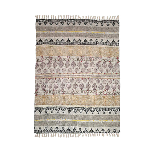 DWBH Kolton 130x170cm Block Printed Sofa Throw Blanket