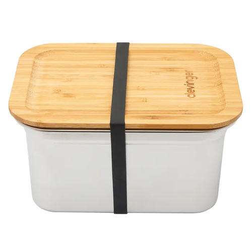 Clevinger Stainless Steel Snack Box w/Bamboo Lid 2000ml