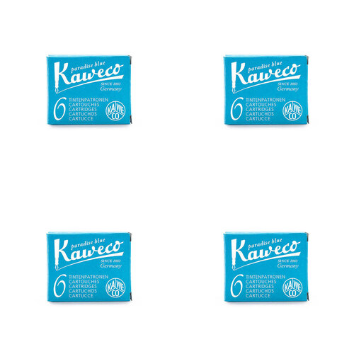 4x 6pc Kaweco Fountain Pen Ink Cartridges Set - Turquoise