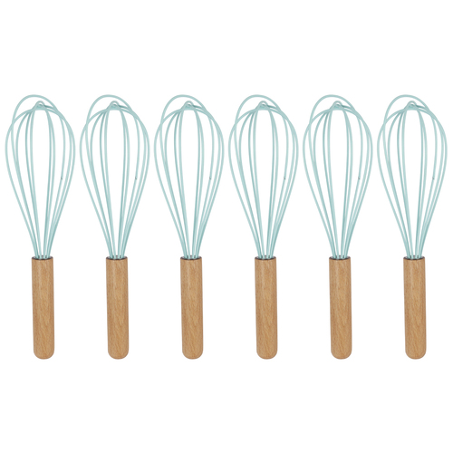 6PK Urban Kitchen Silicone Whisk Mint Green 26x6.5cm Easy Grip