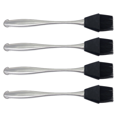 4PK Urban Kitchen BBQ Stainless Steel Silicone Basting Brush 27x5cm Durable