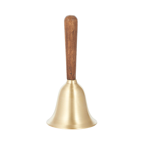 Coast To Coast Home Chime Brass Wood Bell 7 x 15cm