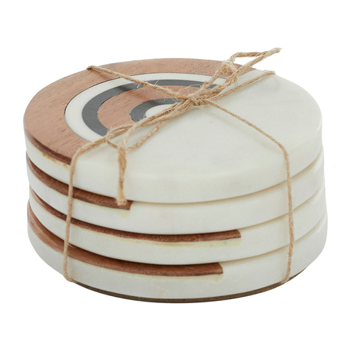 4pc Coast To Coast Home 10cm Rayee Inlay Coasters