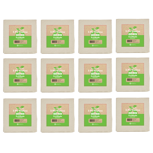 24x 50pc Ecomade Napkins Durable & Reusable 33x33cm 2-Ply 16gsm