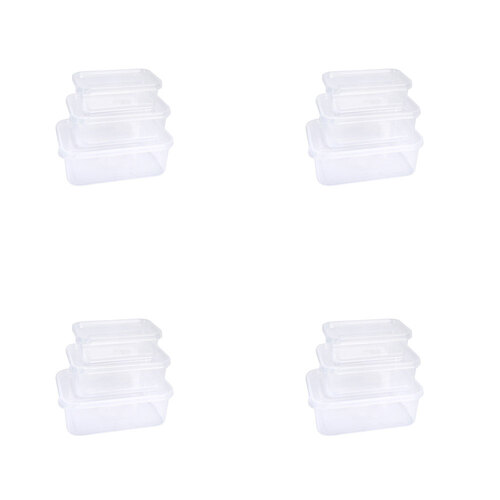 4PK Urban Kitchen Clear Containers w/ Valve Top S3 Practical 500ml, 1L, 2L