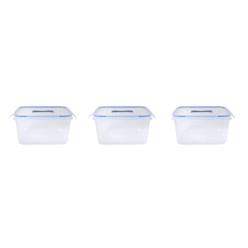3PK Urban Kitchen Sm Storage Container w/ Clip Lock Silicone Lid Durable 26.8x19.8cm