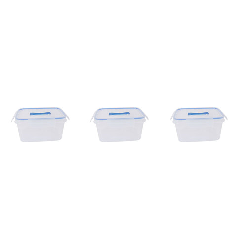 3PK Urban Kitchen Med Storage Container w/ Clip Lock Silicone Lid Durable 30x23.2cm