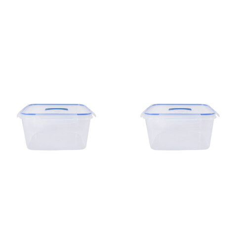 2PK Urban Kitchen Lg Storage Container w/ Clip Lock Silicone Lid Durable 33.8x26.8cm