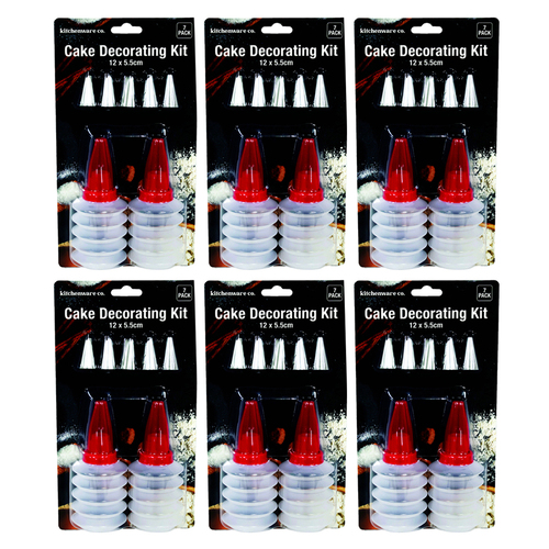 6x Urban Kitchen 7pc Cake Decorating Kit Multi-Use for Baking 12x5.5cm