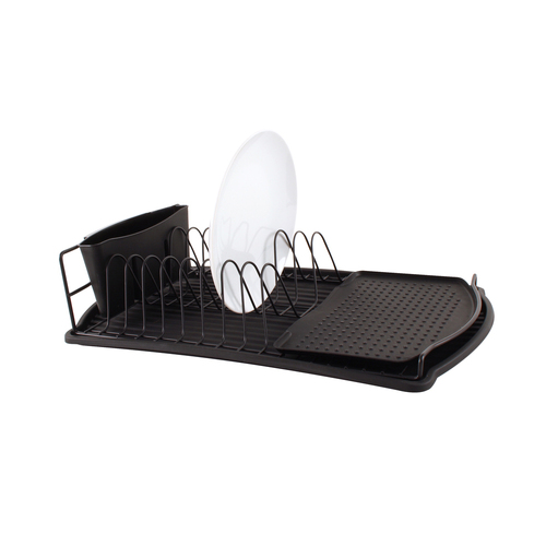 Home Expression 47.5cm Modern Dish Rack w/ Base - Matte Black