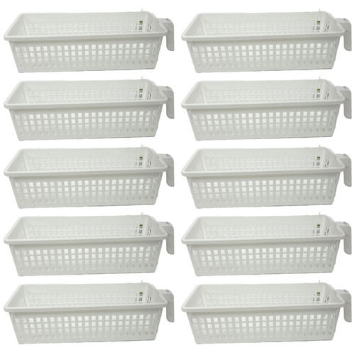 10PK Urban Kitchen Plastic Pull-Out Storage Basket 32x13cm
