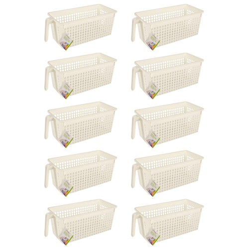 10PK Urban Kitchen Plastic Pull-Out Storage Basket 33x15cm