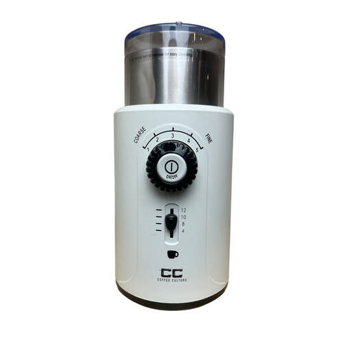 Coffee Culture 12-Cups Stainless Steel Electric Coffee Grinder - White