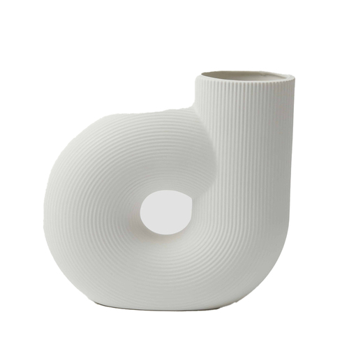 Pilbeam Living Oslo Matte Finish Porcelain Vase White