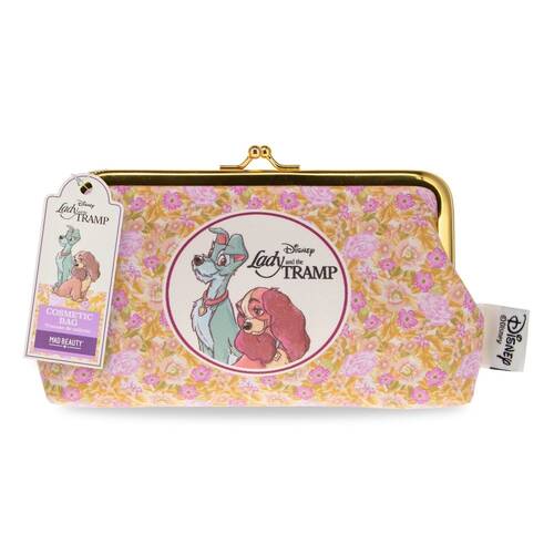 Disney Lady & The Tramp Cosmetic Storage Toiletry Bag Gold/Pink