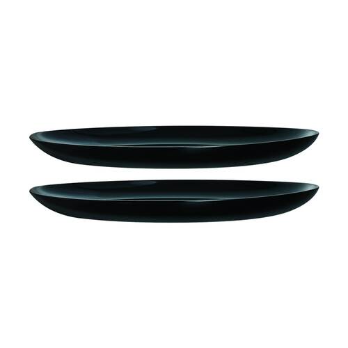 2PK Luminarc Diwali Oval Dish 25x33x3cm Serveware Opal Glass Black