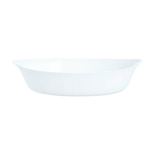 Luminarc Smart Wavy Oval Baking Dish 32x20cm Bakeware Opal Glass White