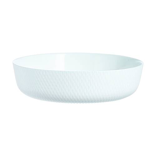Luminarc Smart Wavy Round Baking Dish 26x7cm Bakeware Opal Glass White