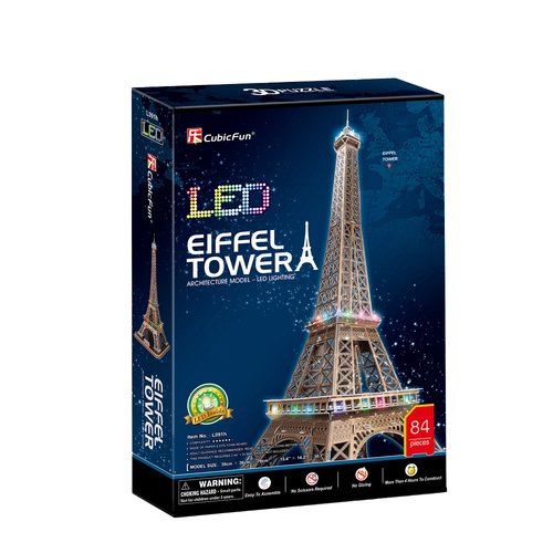84pc CubicFun LED Eiffel Tower 3D Puzzle Kids Toy 3y+