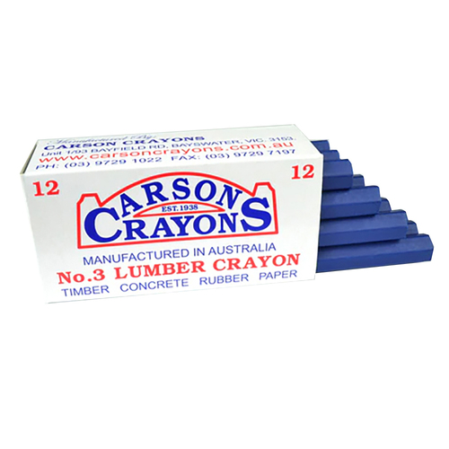 12PK Carson No.3 Lumber/Concrete/Rubber/Paper Builders Crayons Blue