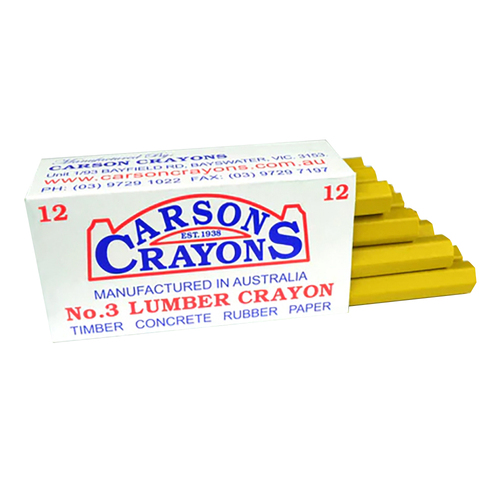 12PK Carson No.3 Lumber/Concrete/Rubber/Paper Builders Crayons Yellow