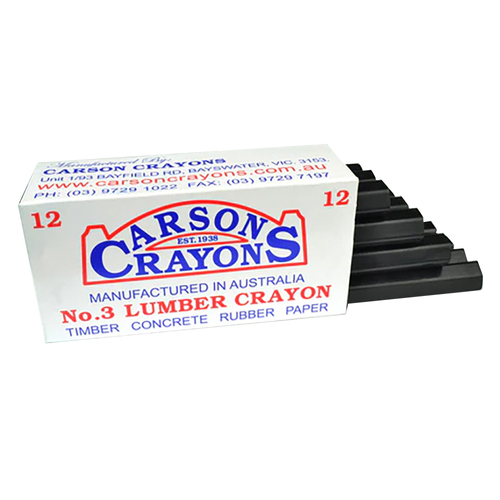12PK Carson No.3 Lumber/Concrete/Rubber/Paper Builders Crayons Black