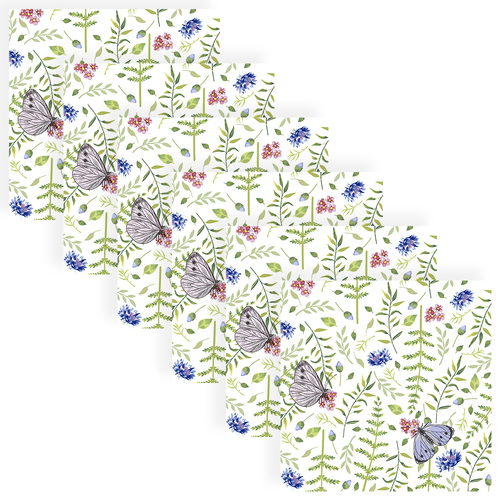 120pc Paper+Design Luncheon 3-Ply Napkin 33x33cm - Nature Butterflies