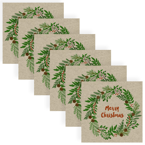 120pc Paper+Design Luncheon 3-Ply Napkin 33x33cm - Berry Wreath