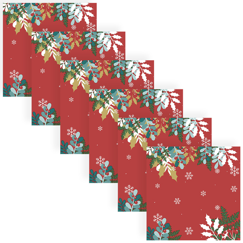 120pc Paper+Design Luncheon 3-Ply Napkin 33x33cm - Merry Holly