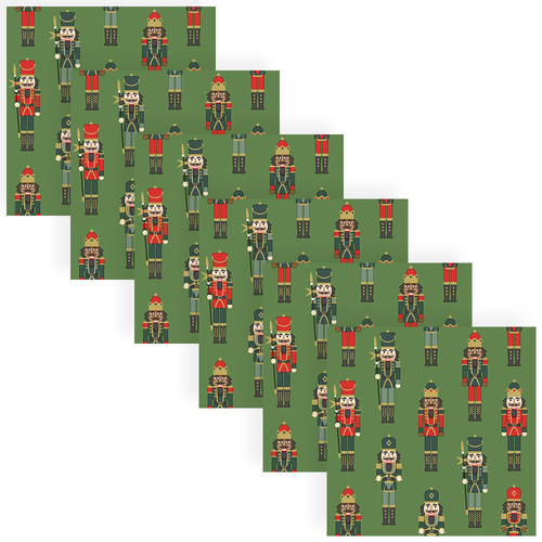 120pc Paper+Design Luncheon 3-Ply Napkin 33x33cm - Nutcracker Green