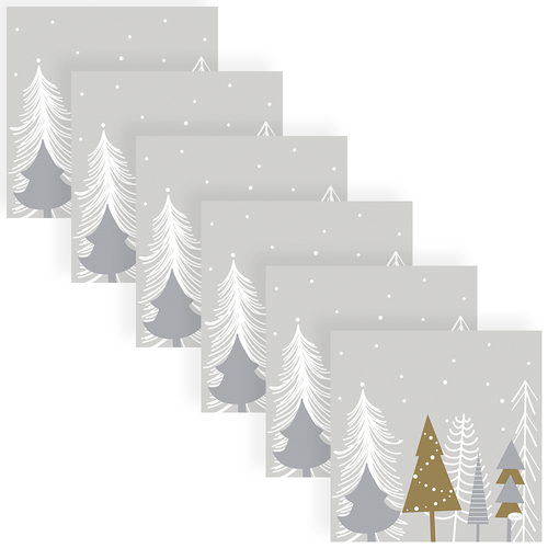 120pc Paper+Design Luncheon 3-Ply Napkin 33x33cm - Winter Trees