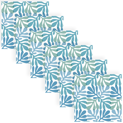 120pc Paper+Design Luncheon 3-Ply Napkin 33x33cm - Coral Pattern Blue
